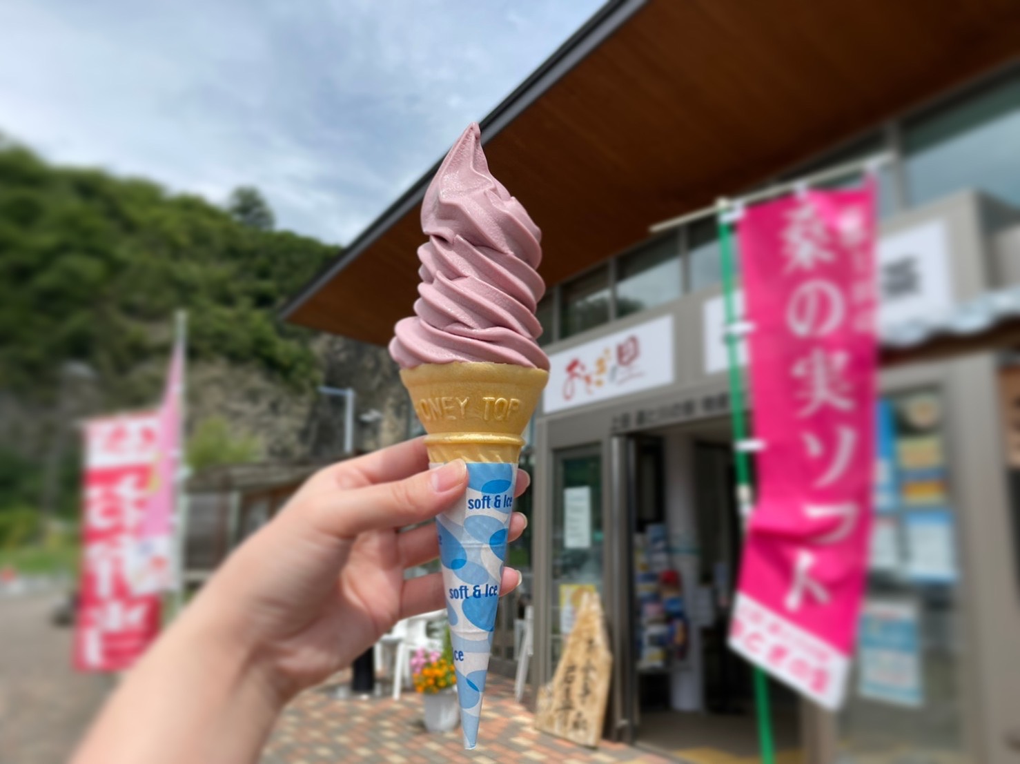 ソフトクリーム巡り①】道と川の駅おとぎの里・桑の実ソフト | うえだ